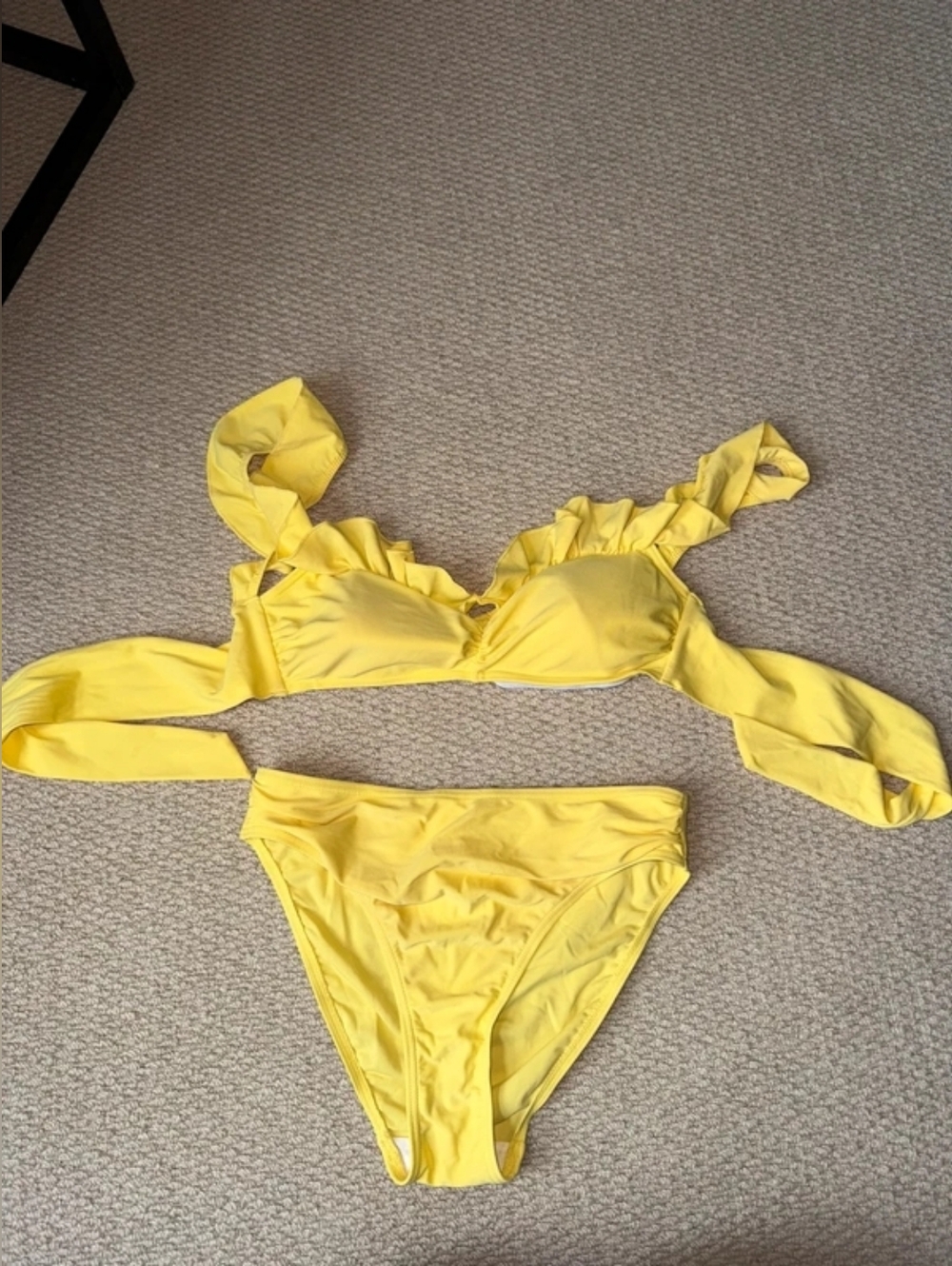 Yellow Ruffled Bikini Set